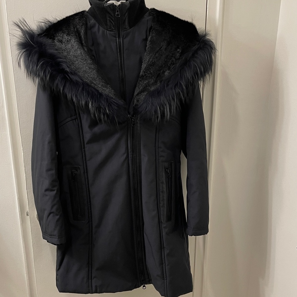 Beautiful womens jacket with leather & fur